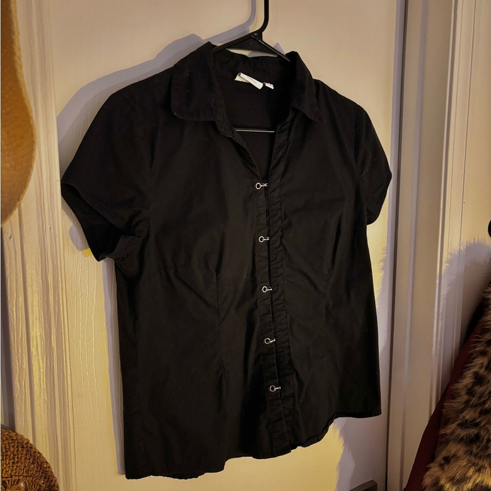 Vintage Sonoma Black Short Sleeve Button Up Shirt